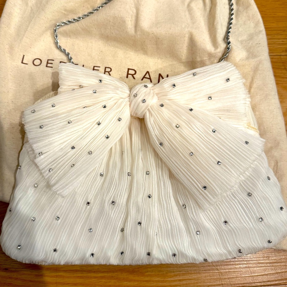 Loeffler Randall Rayne Pearl Rhinestone Bow Clutch
